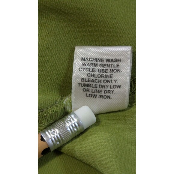 Lane Bryant Plus Size 22/24W Green Button Front Blouse 3/4 Sleeve Collared - Picture 5 of 7